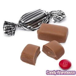Silver With Black Stripes Wrapped Mocha Chocolate Meltaways: 1LB Bag -Candy Promotion Sale silver with black stripes wrapped mocha chocolate meltaways 1lb bag candy warehouse 3