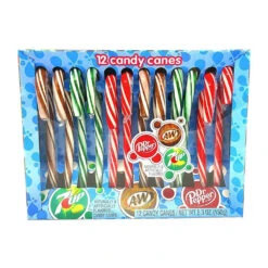 Soda Pop Candy Canes - Dr. Pepper, 7-Up, And A&W: 12-Piece Box