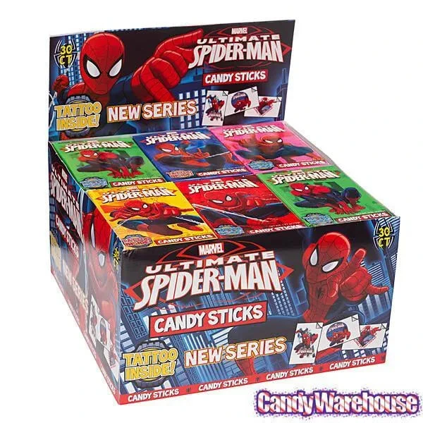 Spiderman Candy Sticks Packs: 30-Piece Box 2 Spiderman Candy Sticks Packs: 30-Piece Box - Image 2