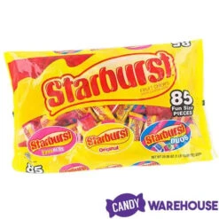 Starburst Fruit Chews Candy Fun Size Packs - Assorted: 85-Piece Bag -Candy Promotion Sale starburst fruit chews candy fun size packs assorted 85 piece bag candy warehouse 3