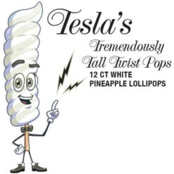 Tesla's Tremendously Tall 3-Ounce Twist Pops - Pineapple: 12-Piece Box -Candy Promotion Sale tesla s tremendously tall 3 ounce twist pops pineapple 12 piece box candy warehouse 5