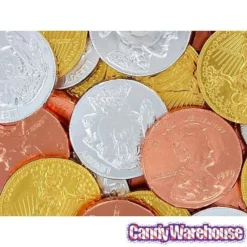 Thompson Foiled Extra Large Milk Chocolate Coins: 72-Piece Tub -Candy Promotion Sale thompson foiled extra large milk chocolate coins 72 piece tub candy warehouse 3