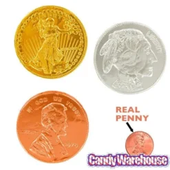 Thompson Foiled Extra Large Milk Chocolate Coins: 72-Piece Tub -Candy Promotion Sale thompson foiled extra large milk chocolate coins 72 piece tub candy warehouse 4