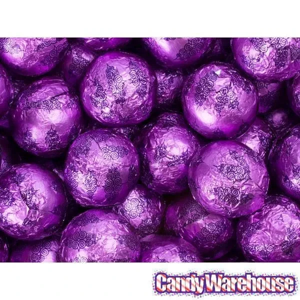 Thompson Purple Foiled Milk Chocolate Balls: 5LB Bag 2 Thompson Purple Foiled Milk Chocolate Balls: 5LB Bag - Image 2