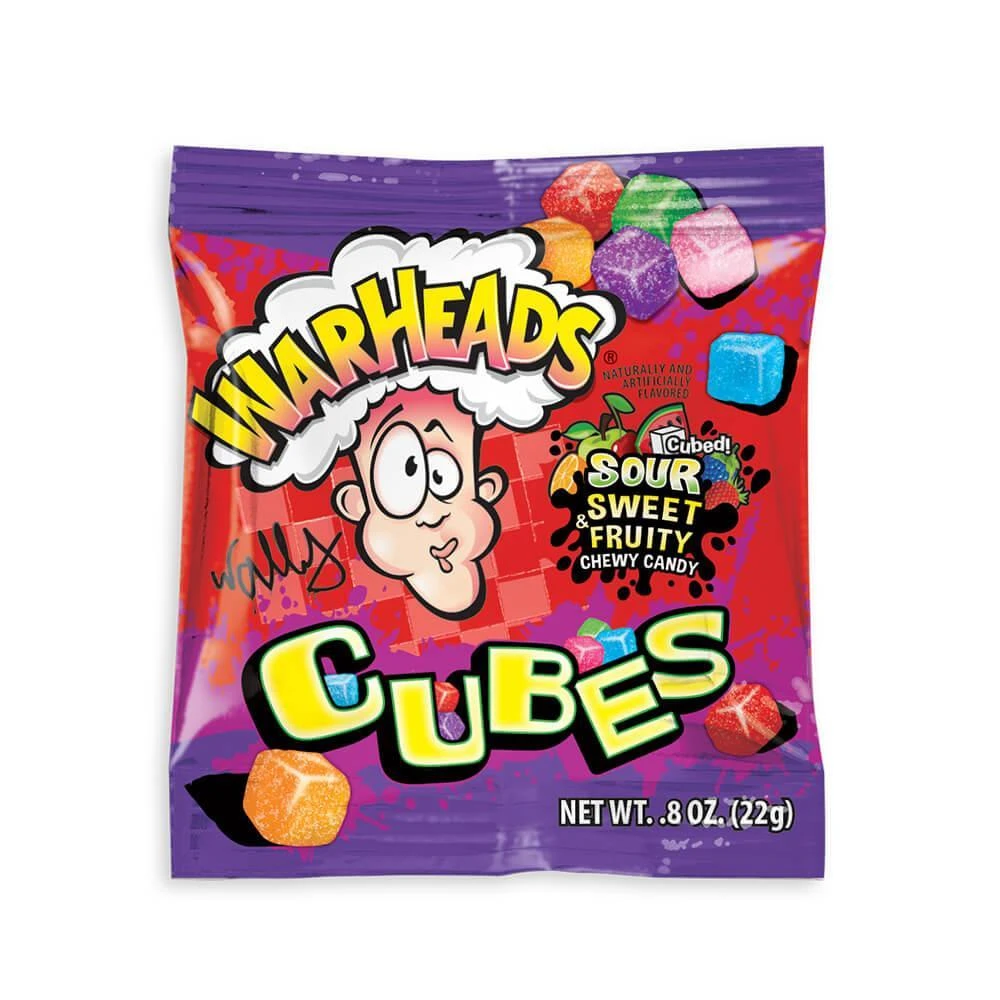 WarHeads Sour Chewy Cubes Candy Packs: 42-Piece Box 1 WarHeads Sour Chewy Cubes Candy Packs: 42-Piece Box