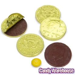 Yellow Foiled Milk Chocolate Coins: 1LB Bag -Candy Promotion Sale yellow foiled milk chocolate coins 1lb bag candy warehouse 3