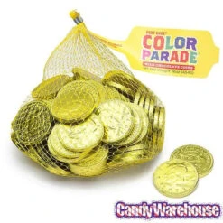 Yellow Foiled Milk Chocolate Coins: 1LB Bag -Candy Promotion Sale yellow foiled milk chocolate coins 1lb bag candy warehouse 5