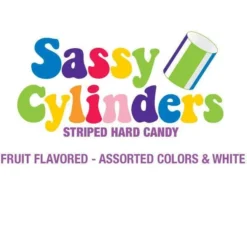 YumJunkie Sassy Cylinders Assortment Striped Hard Candy: 5LB Bag -Candy Promotion Sale yumjunkie sassy cylinders assortment striped hard candy 5lb bag candy warehouse 3