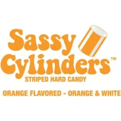 YumJunkie Sassy Cylinders Orange Striped Hard Candy: 5LB Bag -Candy Promotion Sale yumjunkie sassy cylinders orange striped hard candy 5lb bag candy warehouse 3