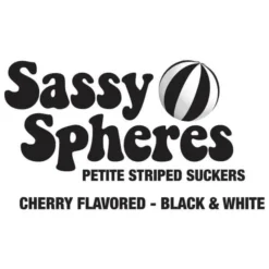 YumJunkie Sassy Spheres Cherry Black Striped Ball Lollipops: 100-Piece Bag -Candy Promotion Sale yumjunkie sassy spheres cherry black striped ball lollipops 100 piece bag candy warehouse 3