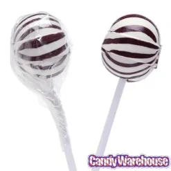 YumJunkie Sassy Spheres Cherry Black Striped Ball Lollipops: 100-Piece Bag -Candy Promotion Sale yumjunkie sassy spheres cherry black striped ball lollipops 100 piece bag candy warehouse 4